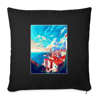 Pula Kroatien Vintage Reiseposter WPA Souvenir - Sofakissenbezug 45 x 45 cm - Schwarz - Vorne