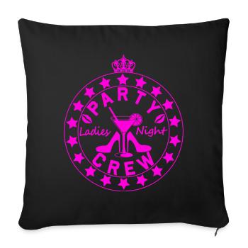 Ladies Night Party Crew Logo - Sofakissenbezug 45 x 45 cm - Schwarz - Vorne