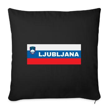 Ljubljana City dans le drapeau slovène - Housse de coussin décorative 45 x 45 cm - noir - Devant