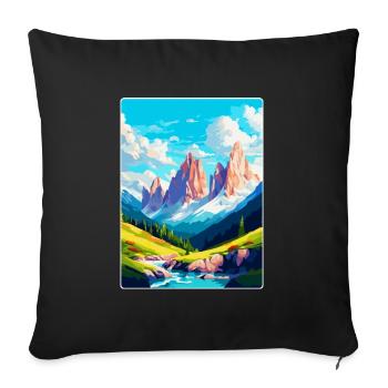 Dolomiten Italien Vintage Reiseplakat Souvenir WPA - Sofakissenbezug 45 x 45 cm - Schwarz - Vorne
