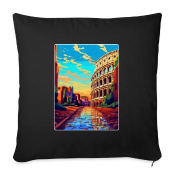 Rome Italy Vintage Travel Poster Souvenir Souvenir - Sofa pillowcase 17,3'' x 17,3'' (45 x 45 cm) - black - Front
