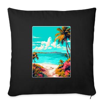 Turks-Caicosinseln Karibik Reiseposter WPA - Sofakissenbezug 45 x 45 cm - Schwarz - Vorne