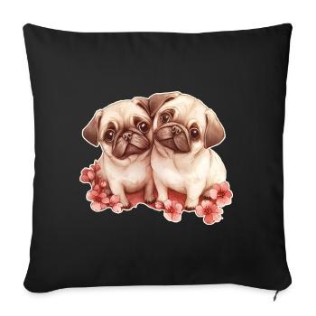 Mops - Sofakissenbezug 45 x 45 cm - Schwarz - Vorne