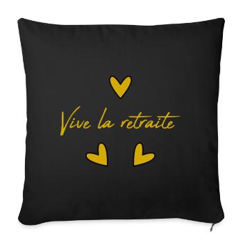 RETIREMENT. HAPPY RETIREMENT. HAPPY RETIREMENT - Sofa pillowcase 17,3'' x 17,3'' (45 x 45 cm) - black - Front