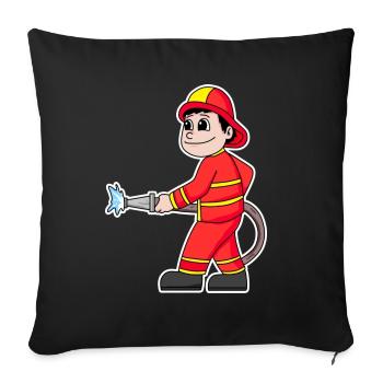 Sapeur pompier - Housse de coussin décorative 45 x 45 cm - noir - Devant