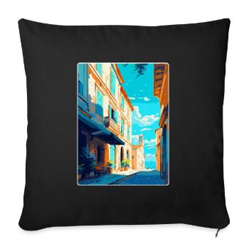 Arles France Affiche de voyage vintage WPA Souvenir - Housse de coussin décorative 45 x 45 cm - noir - Devant