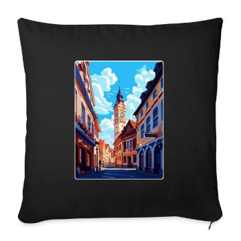 Weimar Germany Vintage Travel Poster Souvenir WPA - Sofa pillowcase 17,3'' x 17,3'' (45 x 45 cm) - black - Front