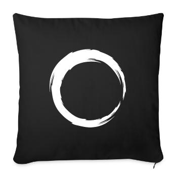 Kreis Linie Symbol weiß - Sofakissenbezug 45 x 45 cm - Schwarz - Vorne