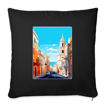 Cadix Espagne Affiche de voyage vintage WPA Art Souvenir - Housse de coussin décorative 45 x 45 cm - noir - Devant