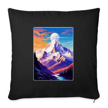 Mont Blanc Mountain Europe Vintage Poster de voyage - Housse de coussin décorative 45 x 45 cm - noir - Devant