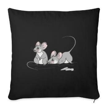 Cadeau souris - idée pour votre jolie souris - Housse de coussin décorative 45 x 45 cm - noir - Devant