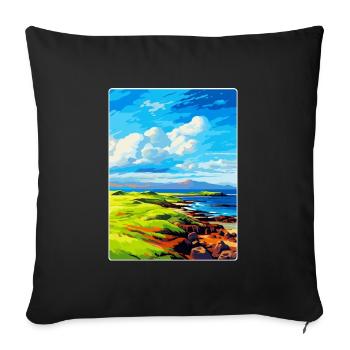 Île de Muck Écosse Royaume-Uni Affiche de voyage souvenir - Housse de coussin décorative 45 x 45 cm - noir - Devant