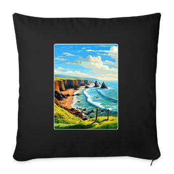 Hartland Quay Devon Vintage Travel Poster Souvenir - Sofa pillowcase 17,3'' x 17,3'' (45 x 45 cm) - black - Front