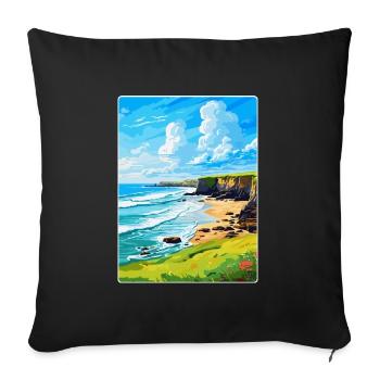 Bude Cornwall, England, Vereinigtes Königreich, Reiseposter, Souvenir - Sofakissenbezug 45 x 45 cm - Schwarz - Vorne