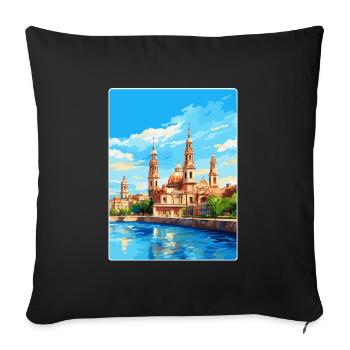 Saragossa Spanien Vintage Reiseplakat Souvenir WPA - Sofakissenbezug 45 x 45 cm - Schwarz - Vorne