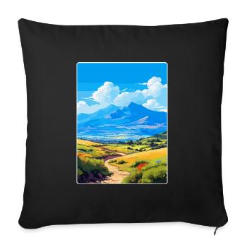 Mount Ida Greece Vintage Travel Poster Souvenir - Sofa pillowcase 17,3'' x 17,3'' (45 x 45 cm) - black - Front