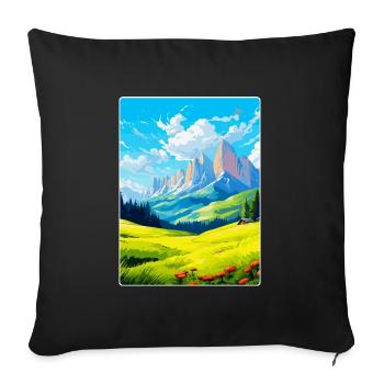Dolomiten Italien Vintage Reiseplakat Souvenir WPA - Sofakissenbezug 45 x 45 cm - Schwarz - Vorne
