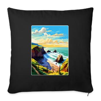 Hartland Quay Devon Vintage Travel Poster Souvenir - Sofa pillowcase 17,3'' x 17,3'' (45 x 45 cm) - black - Front
