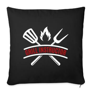 grill instructor - Sofakissenbezug 45 x 45 cm - Schwarz - Vorne