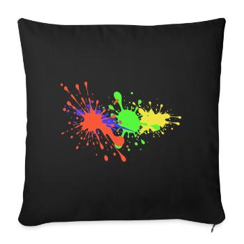 Éclaboussures d’artistes de la conception de couleurs - Housse de coussin décorative 45 x 45 cm - noir - Devant