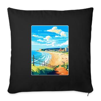 Bournemouth Dorset Vintage Voyage Poster Souvenir - Housse de coussin décorative 45 x 45 cm - noir - Devant