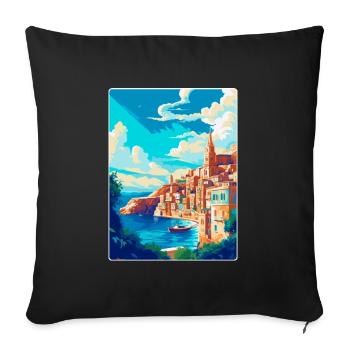 La Valette Malte Affiche de voyage vintage Souvenir WPA - Housse de coussin décorative 45 x 45 cm - noir - Devant