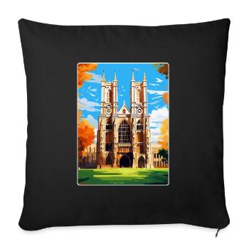 Westminster Abbey London England Uk Travel Poster - Sofa pillowcase 17,3'' x 17,3'' (45 x 45 cm) - black - Front