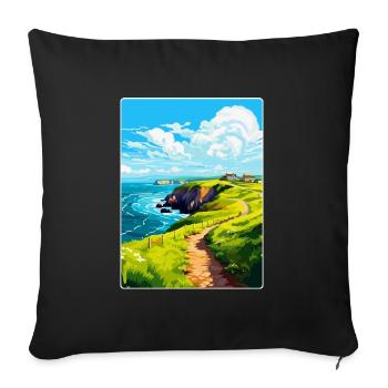 St Davids Head Wales Uk Reise Poster Souvenir WPA - Sofakissenbezug 45 x 45 cm - Schwarz - Vorne