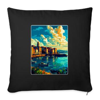 Ein Coruña Spanien Vintage Reiseplakat Souvenir WPA - Sofakissenbezug 45 x 45 cm - Schwarz - Vorne