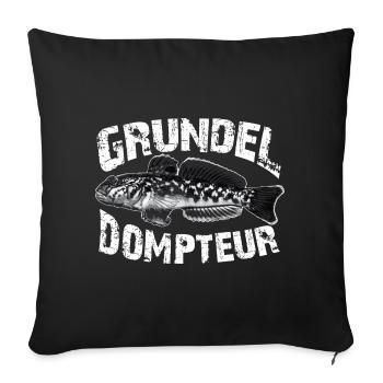 Ich fische Grundeln - Sofakissenbezug 45 x 45 cm - Schwarz - Vorne