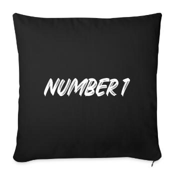 Numéro 1 - un - premier - premier - 1 - numéro 1 - Housse de coussin décorative 45 x 45 cm - noir - Devant