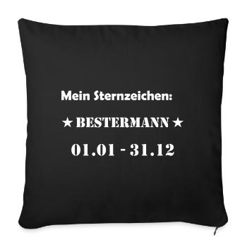 Bester Mann Wassermann Sternzeichen - Sofakissenbezug 45 x 45 cm - Schwarz - Vorne