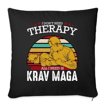 Krav Maga - Housse de coussin décorative 45 x 45 cm - noir - Devant