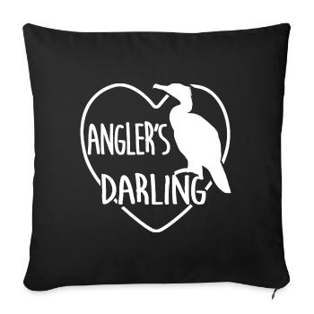 The Cormorant - Angler's Sport Fisherman's Favorite - Sofa pillowcase 17,3'' x 17,3'' (45 x 45 cm) - black - Front