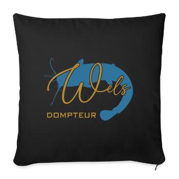 Welsdompteur Welsflüsterer Welsangler - Sofakissenbezug 45 x 45 cm - Schwarz - Vorne