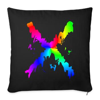 X Desing rainbow - Sofa pillowcase 17,3'' x 17,3'' (45 x 45 cm) - black - Front