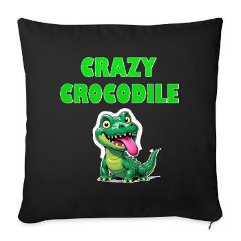 Crazy Crocodile - Sofakissenbezug 45 x 45 cm - Schwarz - Vorne