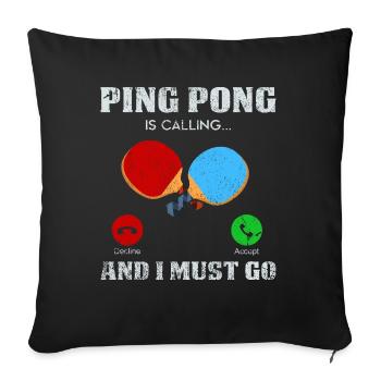 Ping Pong Call: Get Started Now - Sofa pillowcase 17,3'' x 17,3'' (45 x 45 cm) - black - Front