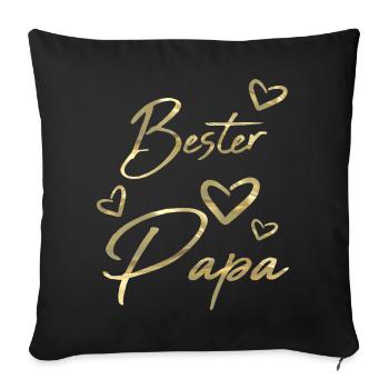 Bester Papa - Sofakissenbezug 45 x 45 cm - Schwarz - Vorne
