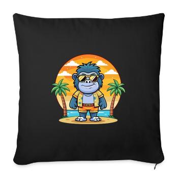 Gorilla Funny Cartoon Summer Beach Sunglasses - Sofa pillowcase 17,3'' x 17,3'' (45 x 45 cm) - black - Front