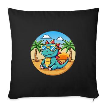 Dragon Funny Cartoon Lunettes de soleil de plage d’été - Housse de coussin décorative 45 x 45 cm - noir - Devant