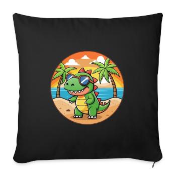 Dinosaurier Lustige Cartoon Sommer Strand Sonnenbrille - Sofakissenbezug 45 x 45 cm - Schwarz - Vorne