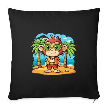 Affe Lustige Cartoon Sommer Strand Sonnenbrille - Sofakissenbezug 45 x 45 cm - Schwarz - Vorne