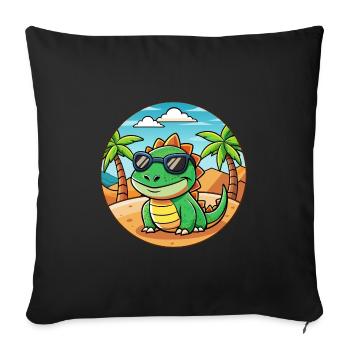 Lizard Lustige Cartoon Sommer Strand Sonnenbrille - Sofakissenbezug 45 x 45 cm - Schwarz - Vorne