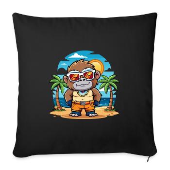 Gorilla Funny Cartoon Summer Beach Sunglasses - Sofa pillowcase 17,3'' x 17,3'' (45 x 45 cm) - black - Front