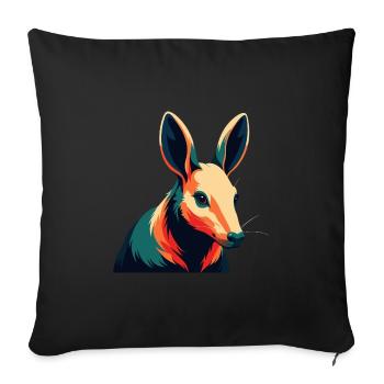 Aardvark Cartoon Character Colorful Pet Animal - Sofa pillowcase 17,3'' x 17,3'' (45 x 45 cm) - black - Front