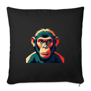 Singe Dessin Animé Personnage Animal De Compagnie Coloré - Housse de coussin décorative 45 x 45 cm - noir - Devant