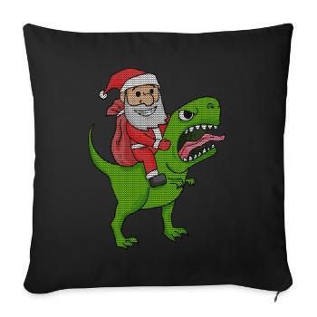 Weihnachten Dinosaurier Ugly Christmas Effekt - Sofakissenbezug 45 x 45 cm - Schwarz - Vorne