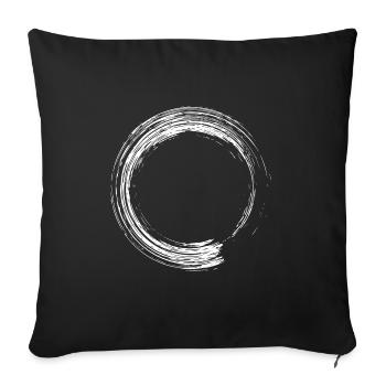 Kreis Design Bürste Symbol weiß - Sofakissenbezug 45 x 45 cm - Schwarz - Vorne