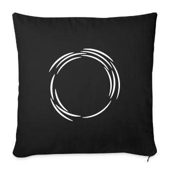 Kreis Design Symbol Weiß Linie Linien - Sofakissenbezug 45 x 45 cm - Schwarz - Vorne